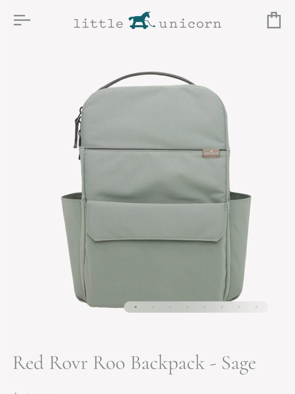 roo Diaper Bag Backpack in Green NWT